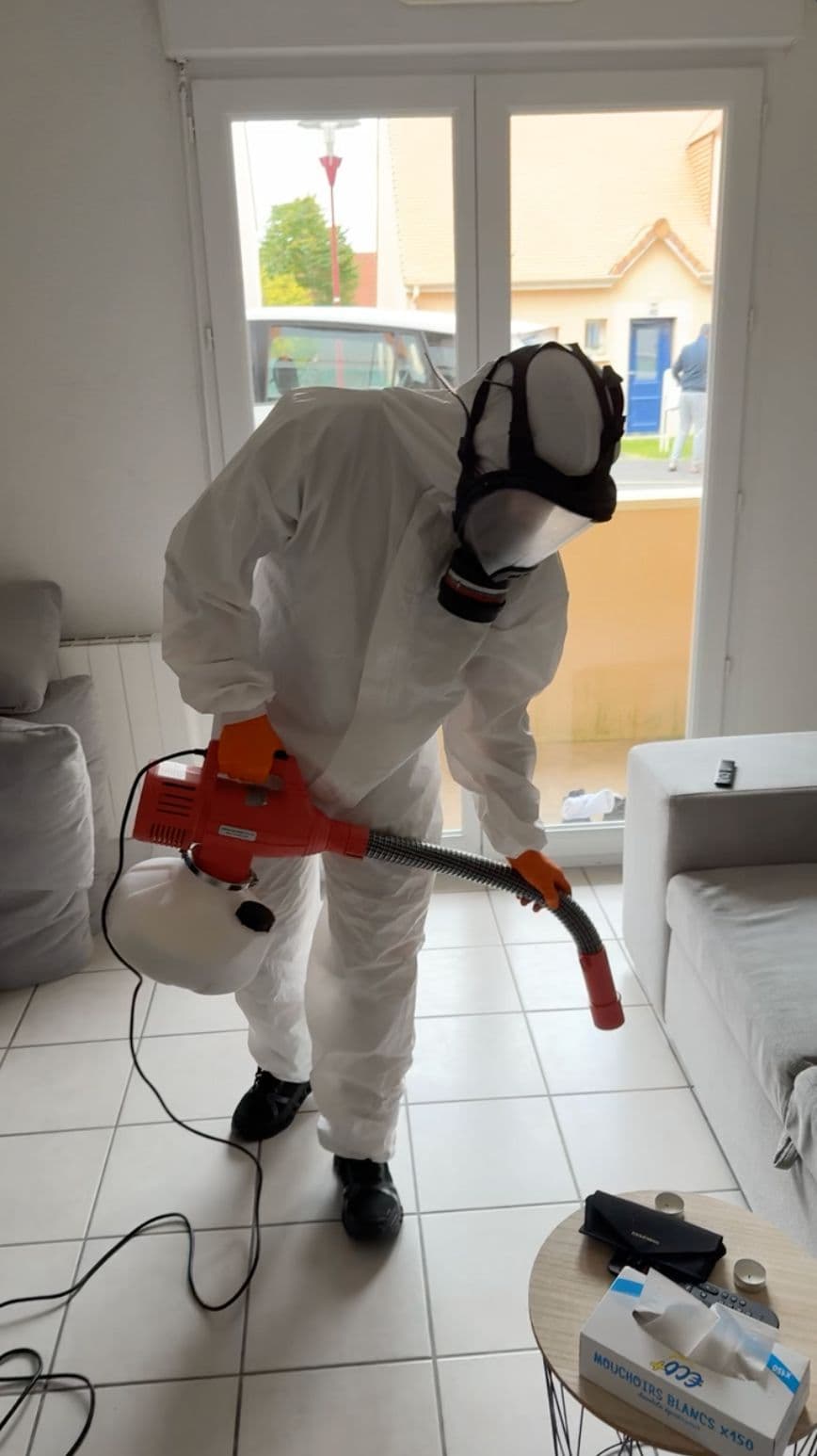 Technicien Experts Nuisible équipé pour une intervention